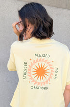 Laden Sie das Bild in den Galerie-Viewer, yoga shirt stressed blessed yoga obsessed