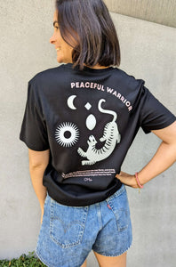 peaceful warrior yoga shirt schwarz omlala