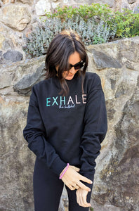 sweater omlala exhale the bullshit yoga