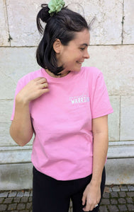 omlala peaceful warrior statement shirt pink