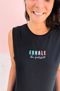 exhale the bullshit yoga shirt omlala